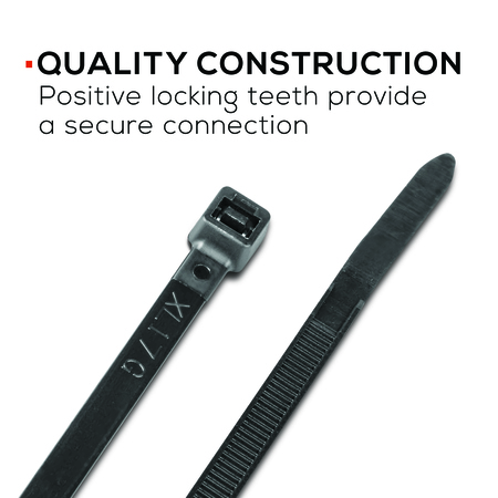 Tr Industrial 18 in Multi-Purpose UV Cable Ties Set in Black, 50-pk TR88305